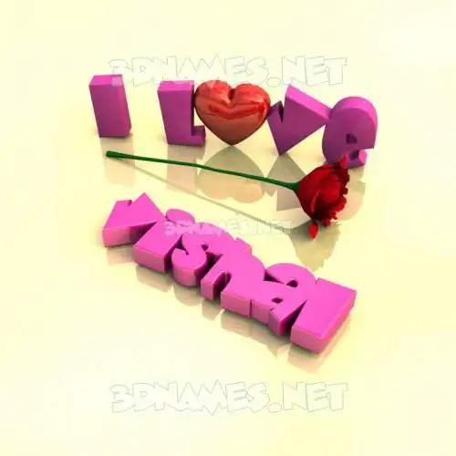 vishal in I Love ??? style - 3D name wallpaper