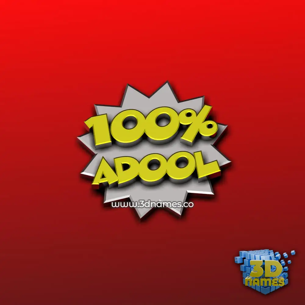 adool in 100 Percent style - 3D name wallpaper