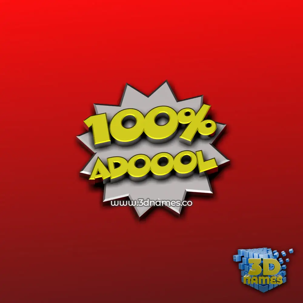 adoool in 100 Percent style - 3D name wallpaper