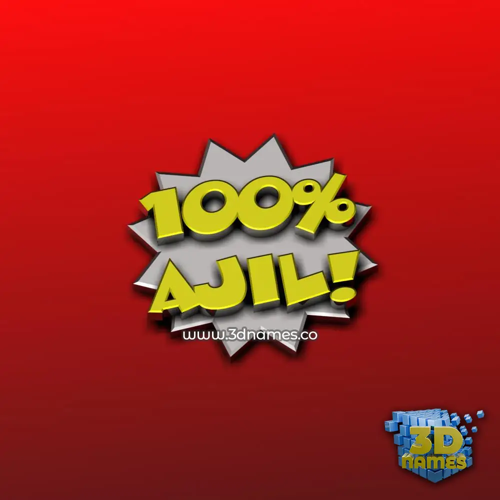 ajil in 100 Percent style - 3D name wallpaper