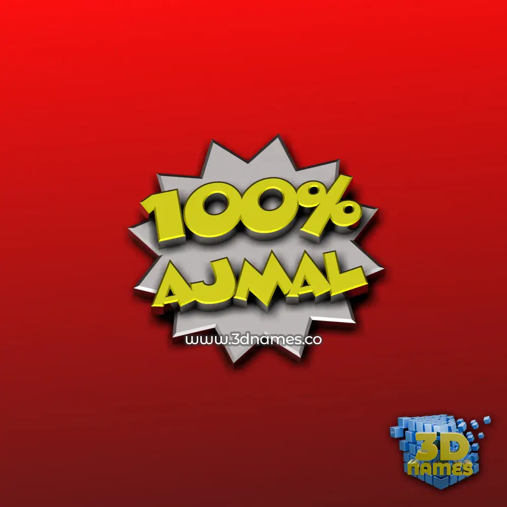 ajmal in 100 Percent style - 3D name wallpaper