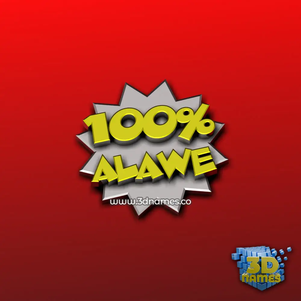 alawe in 100 Percent style - 3D name wallpaper