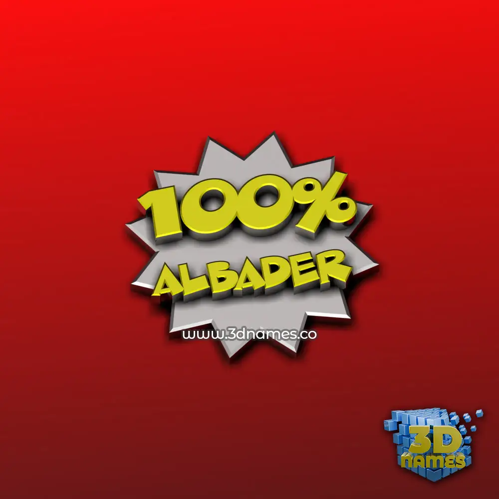 albader in 100 Percent style - 3D name wallpaper albader in 100 Percent style - 3D name wallpaper
