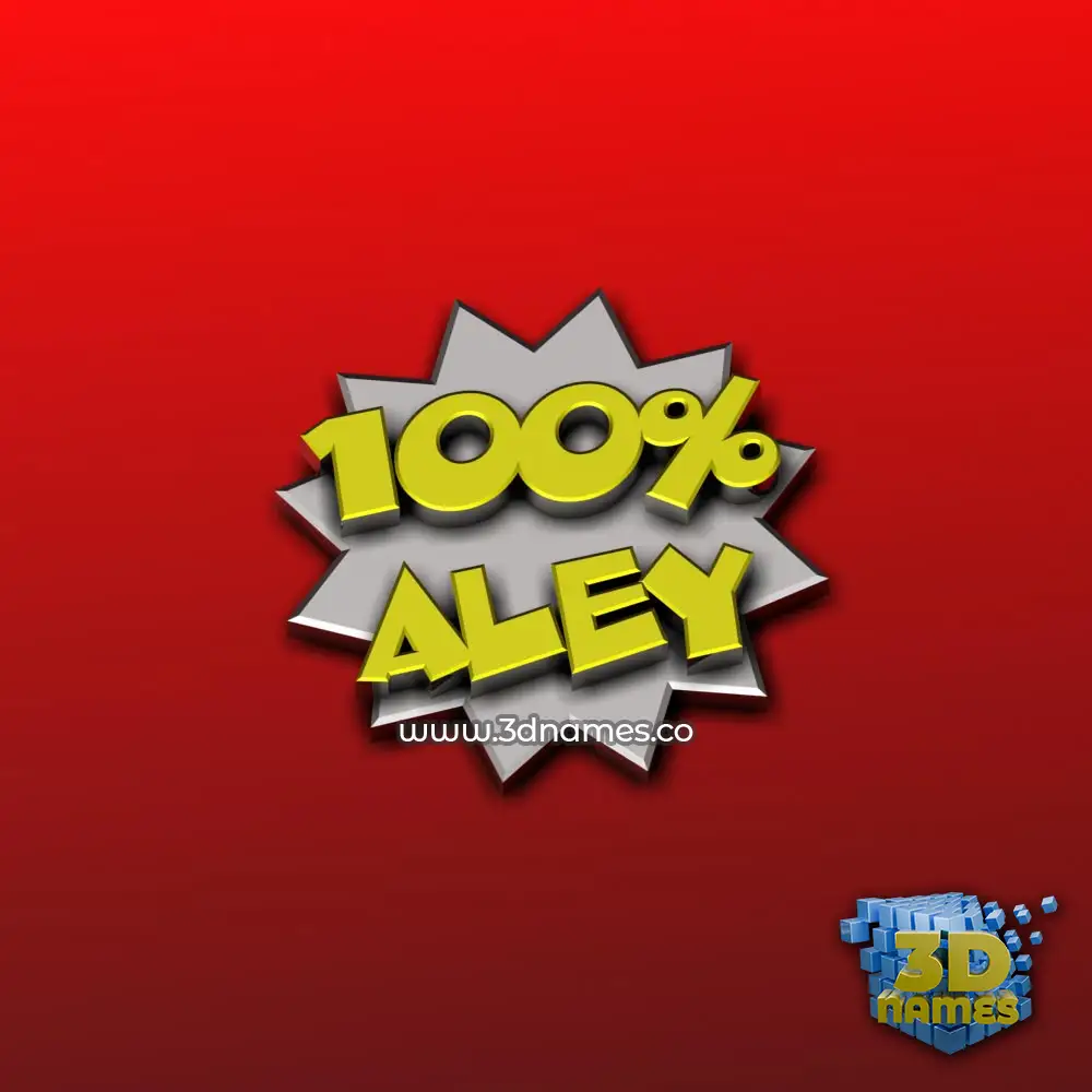 aley in 100 Percent style - 3D name wallpaper