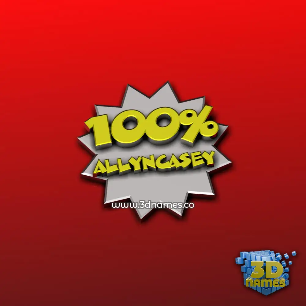 allyncasey in 100 Percent style - 3D name wallpaper