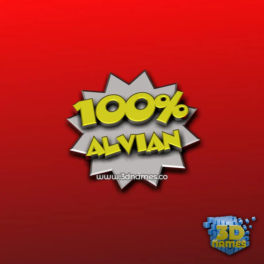 alvian in 100 Percent style - 3D name wallpaper