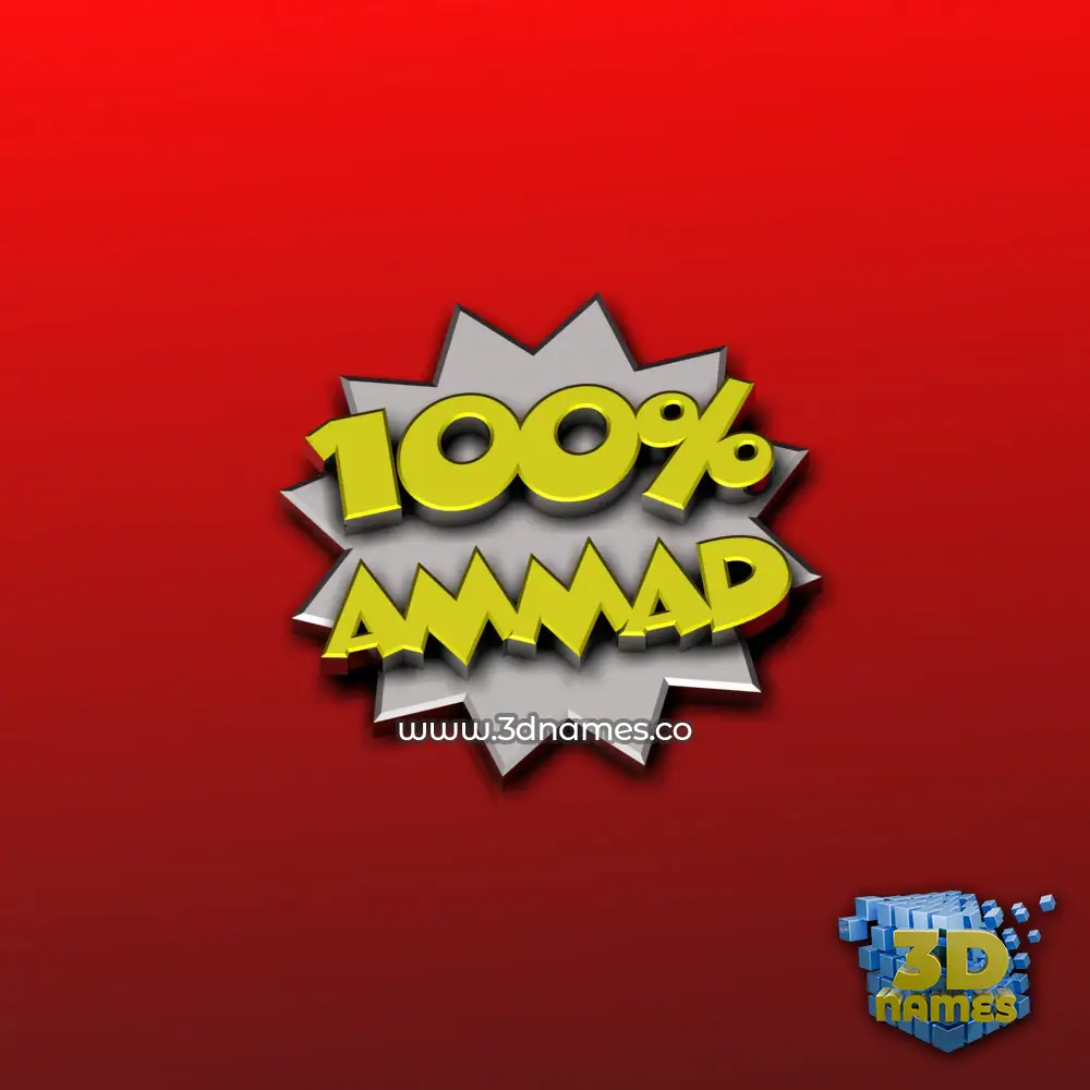 ammad in 100 Percent style - 3D name wallpaper
