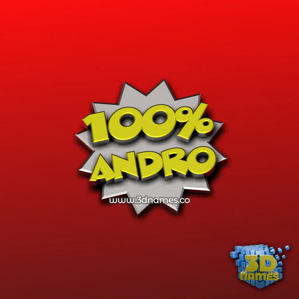 andro in 100 Percent style - 3D name wallpaper
