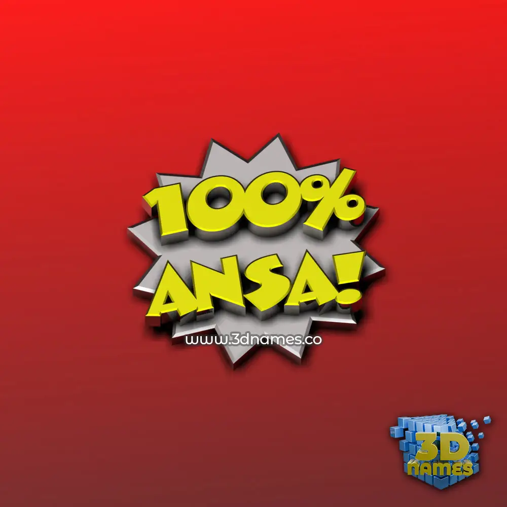 ansa in 100 Percent style - 3D name wallpaper ansa in 100 Percent style - 3D name wallpaper