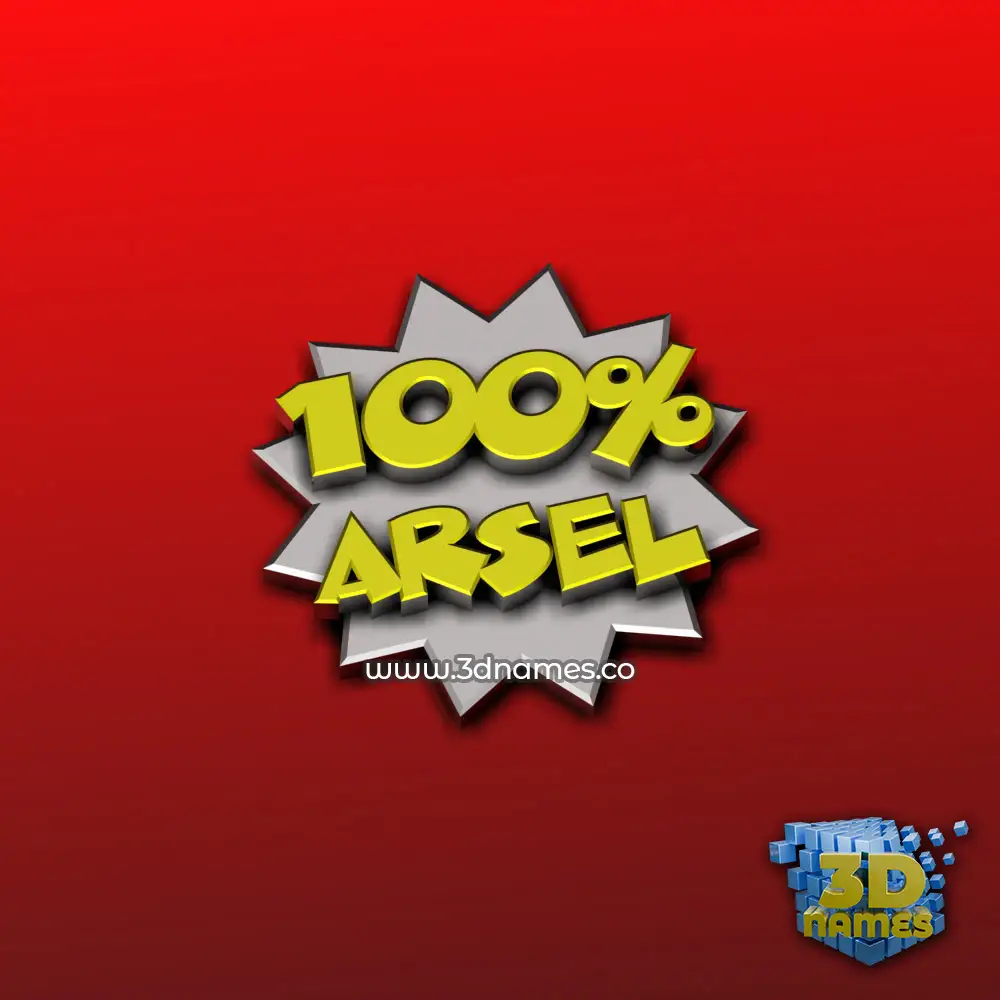 arsel in 100 Percent style - 3D name wallpaper