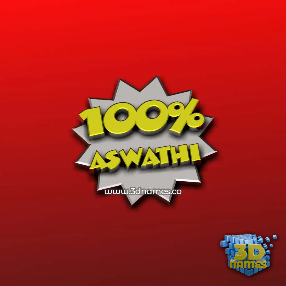 aswathi in 100 Percent style - 3D name wallpaper