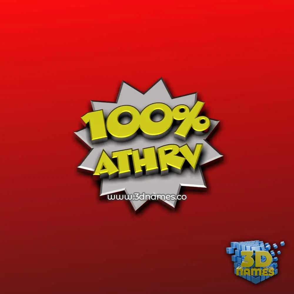 athrv in 100 Percent style - 3D name wallpaper