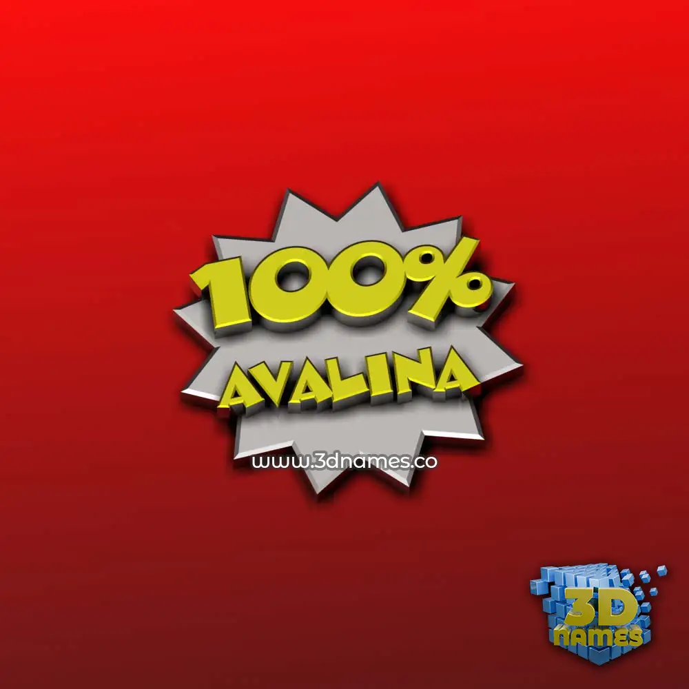 avalina in 100 Percent style - 3D name wallpaper