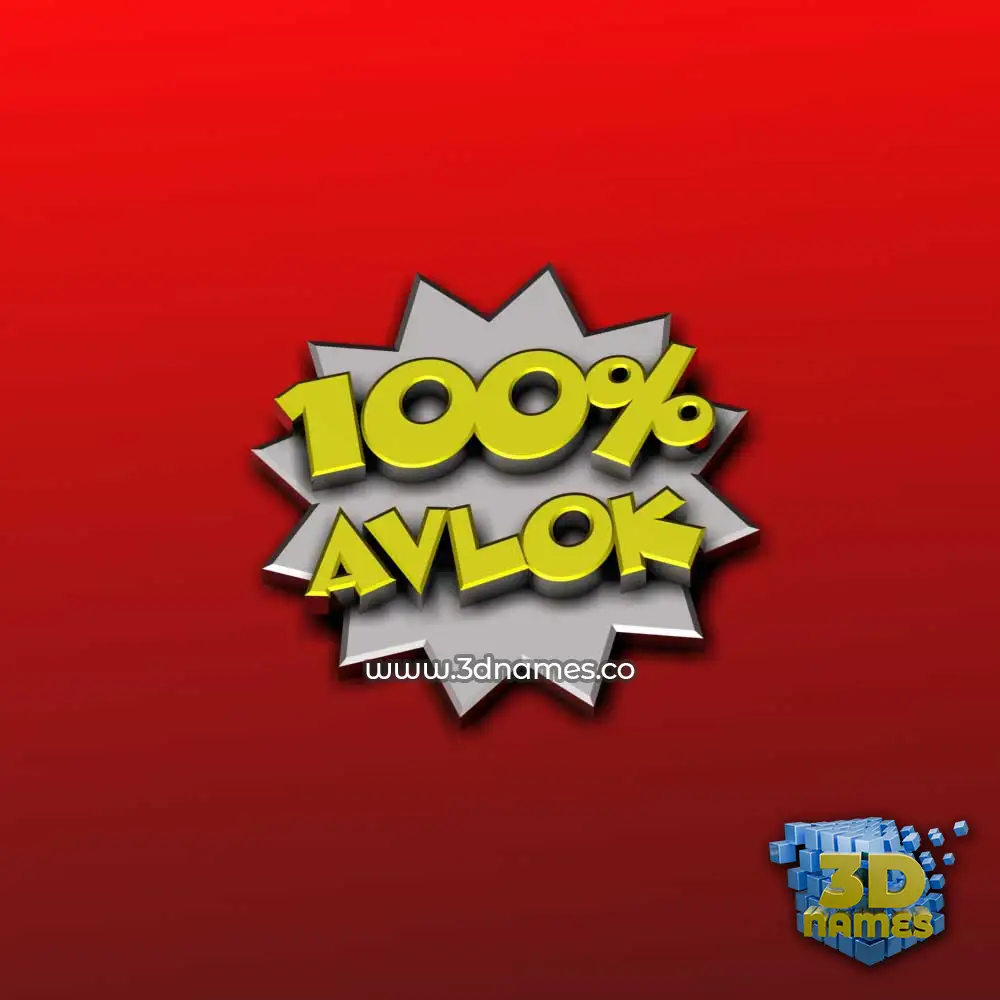 avlok in 100 Percent style - 3D name wallpaper avlok in 100 Percent style - 3D name wallpaper