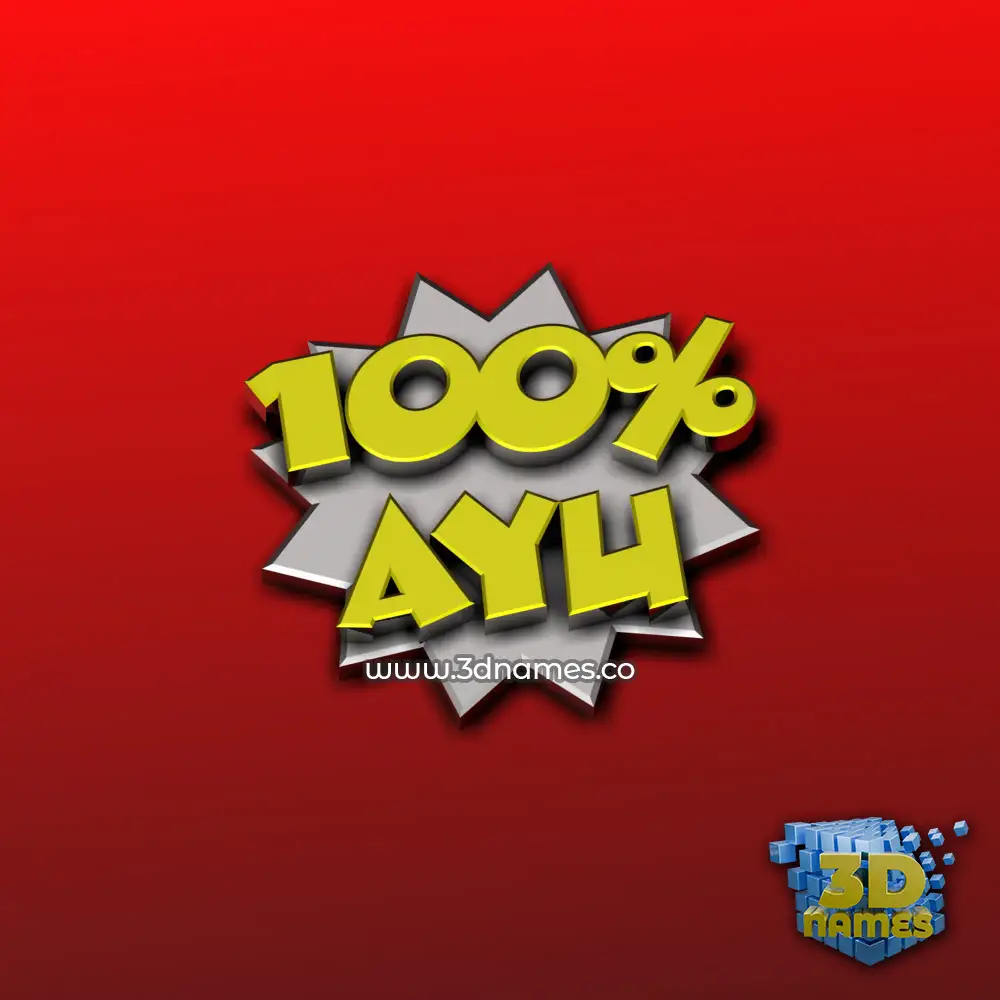 ayu in 100 Percent style - 3D name wallpaper