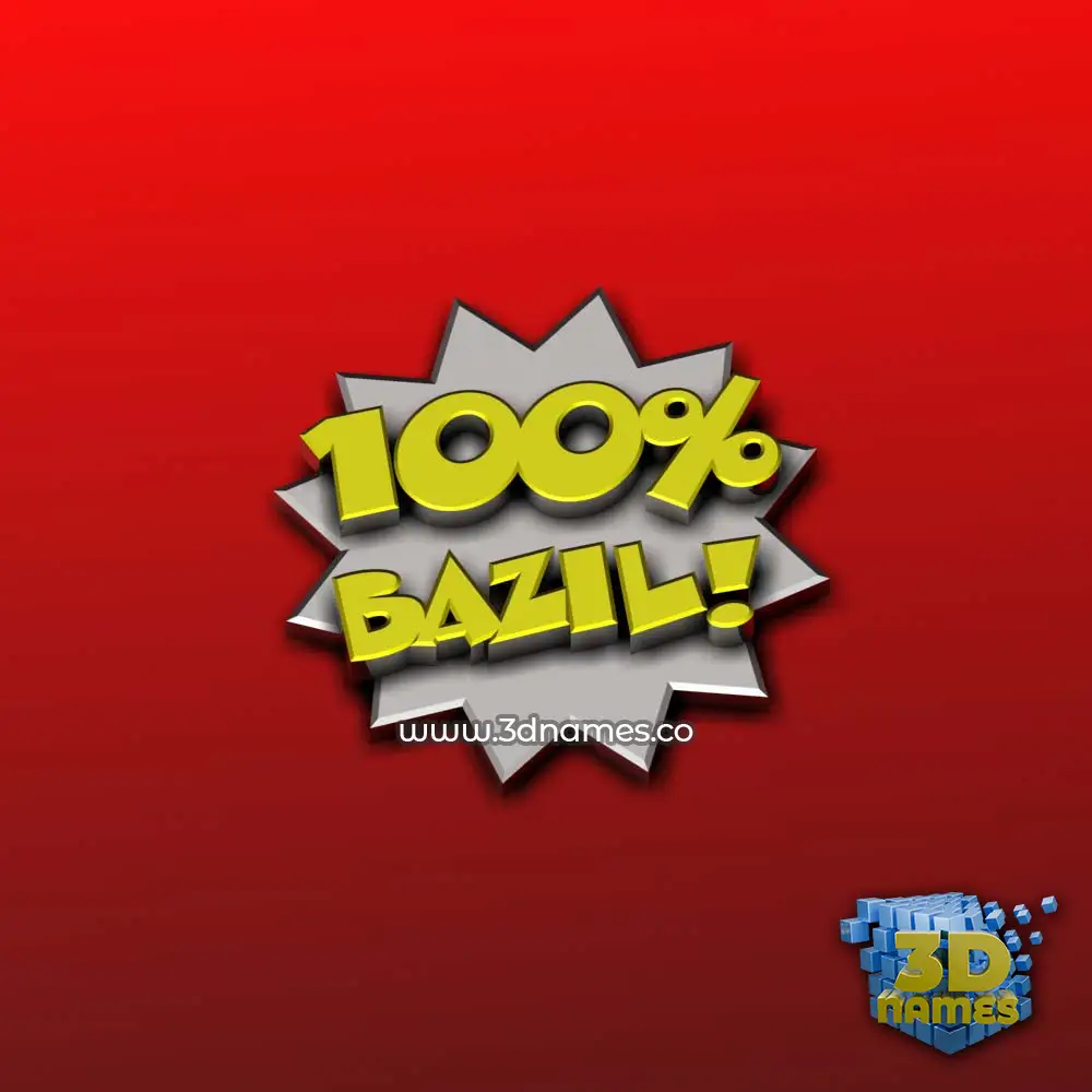 bazil in 100 Percent style - 3D name wallpaper