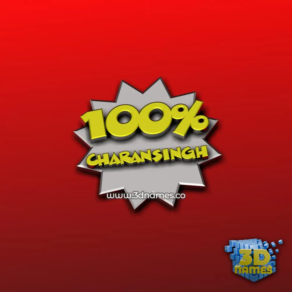 charansingh in 100 Percent style - 3D name wallpaper
