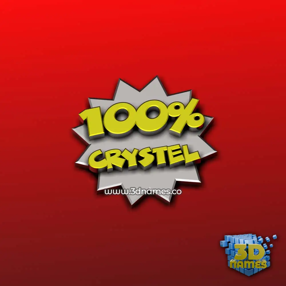 crystel in 100 Percent style - 3D name wallpaper
