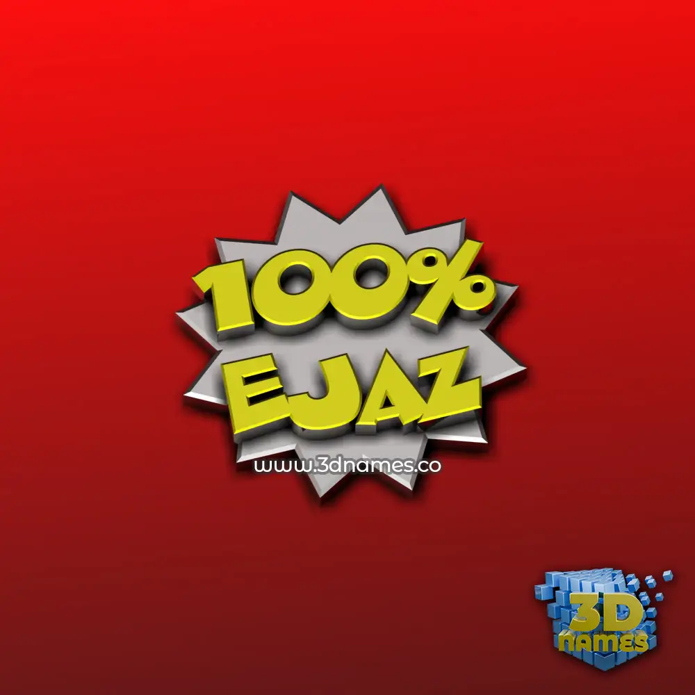 ejaz in 100 Percent style - 3D name wallpaper
