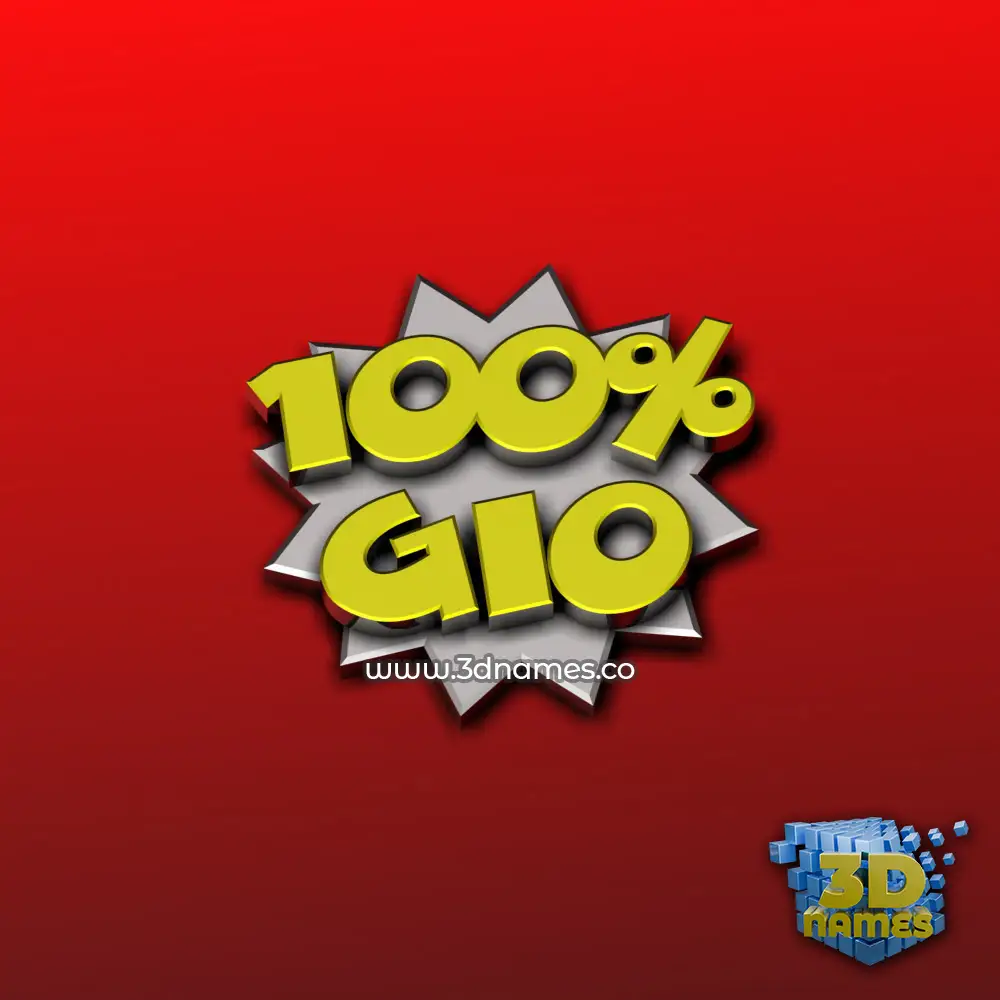 gio in 100 Percent style - 3D name wallpaper