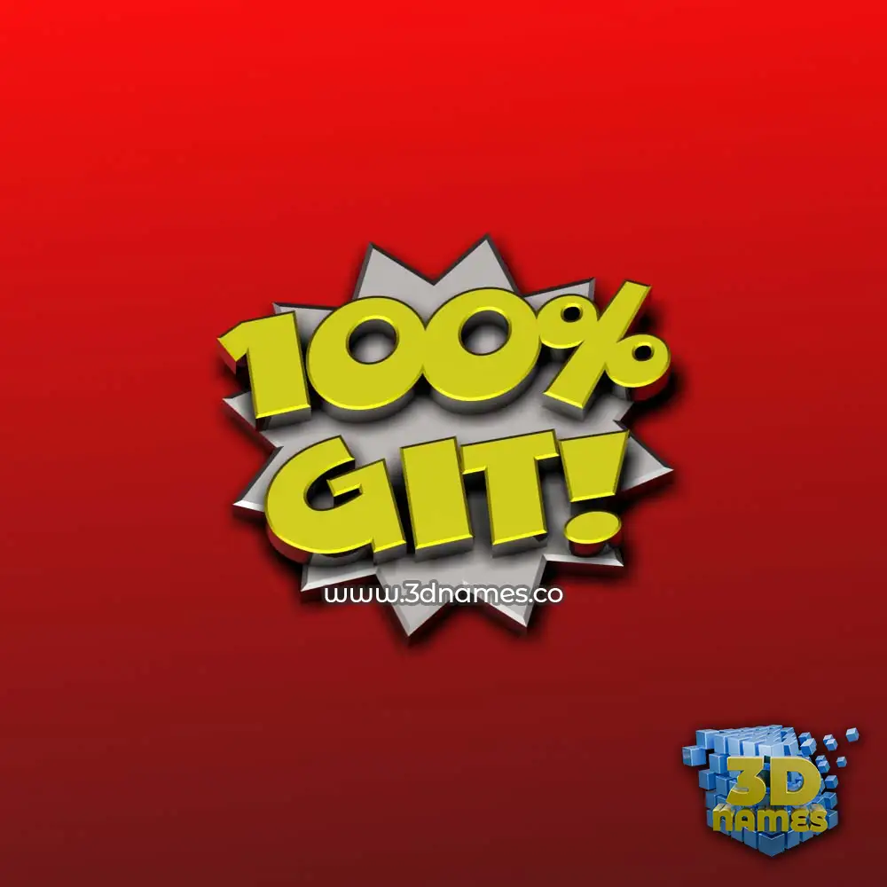 git in 100 Percent style - 3D name wallpaper git in 100 Percent style - 3D name wallpaper