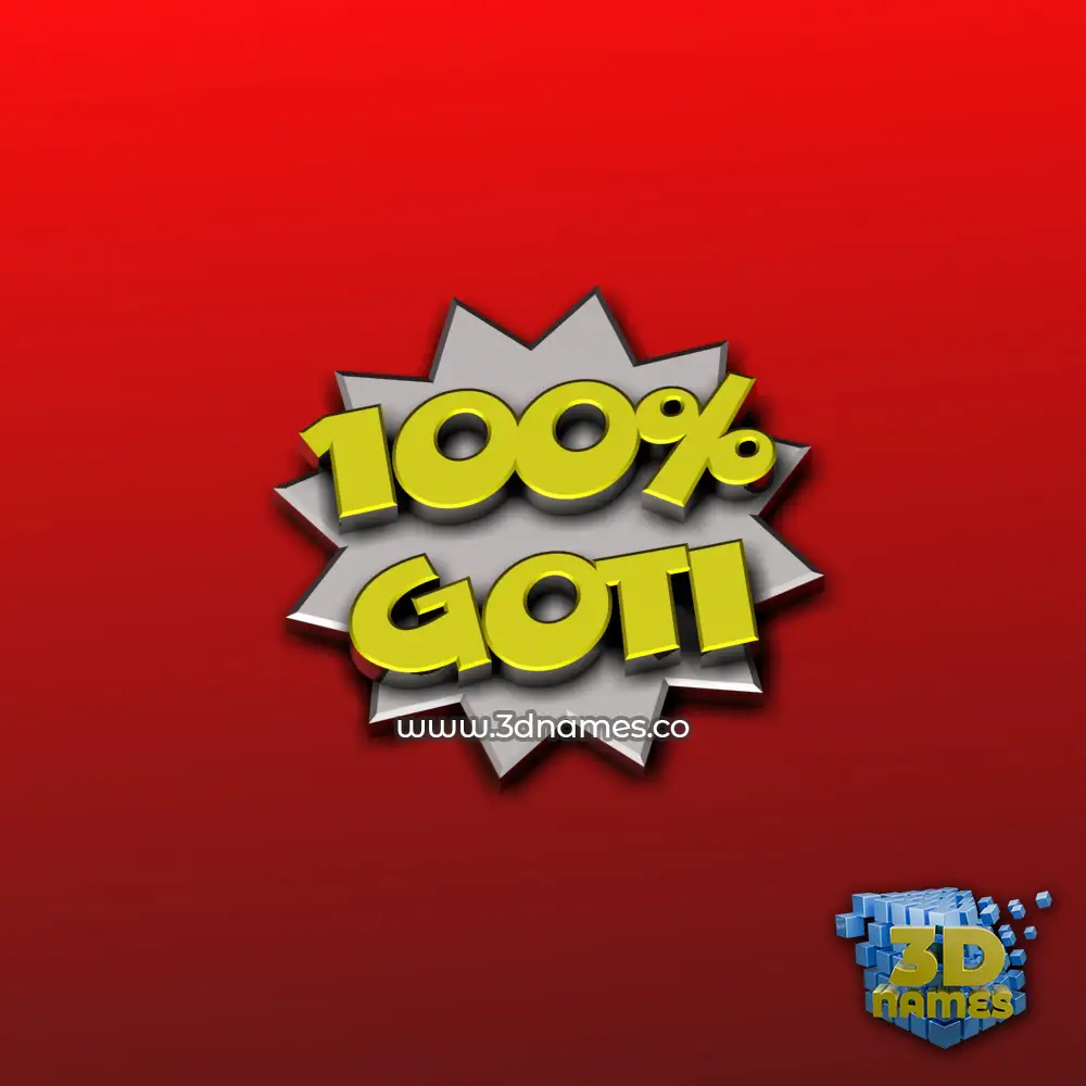 goti in 100 Percent style - 3D name wallpaper