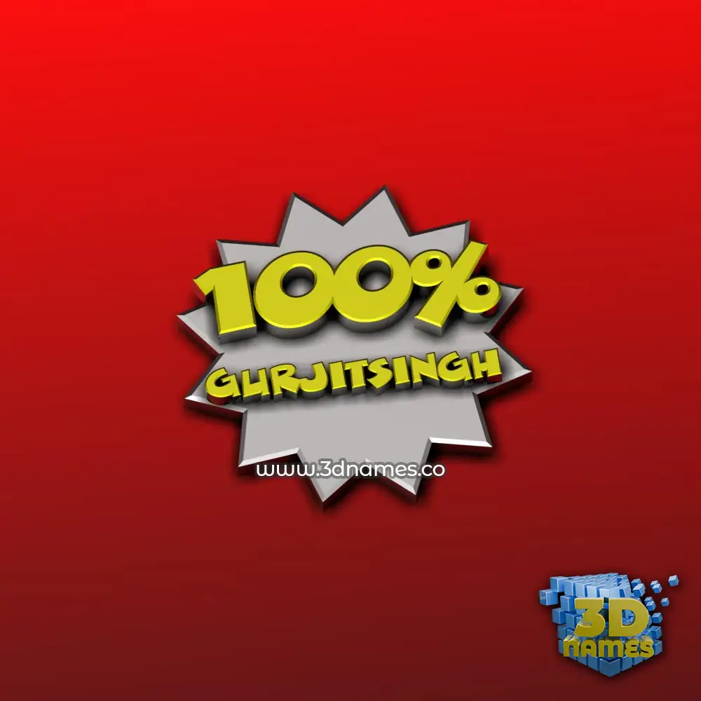 gurjitsingh in 100 Percent style - 3D name wallpaper