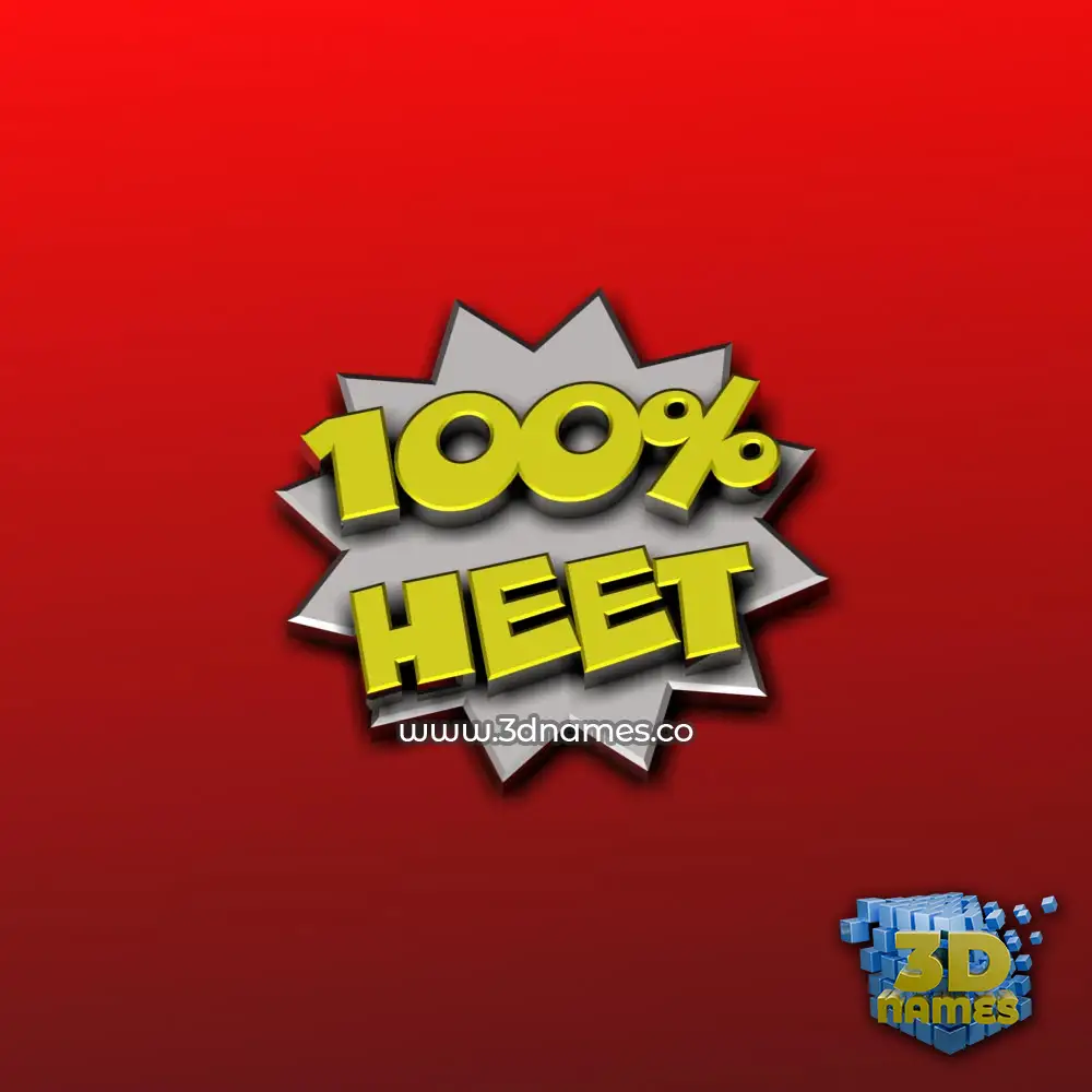 heet in 100 Percent style - 3D name wallpaper
