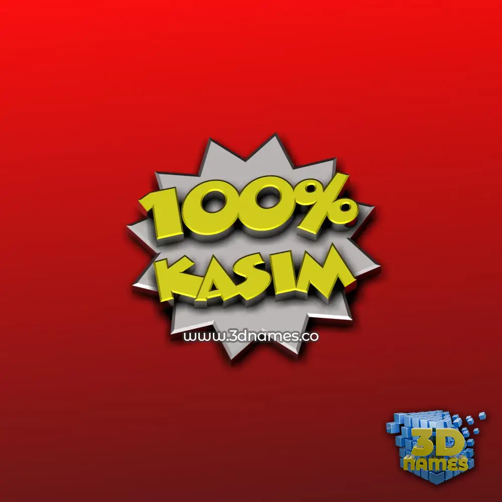 kasim in 100 Percent style - 3D name wallpaper