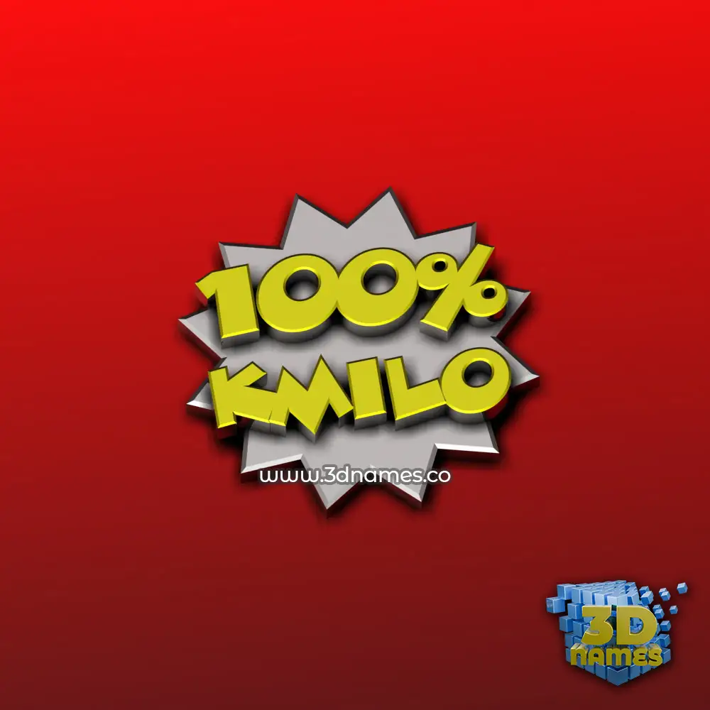 kmilo in 100 Percent style - 3D name wallpaper