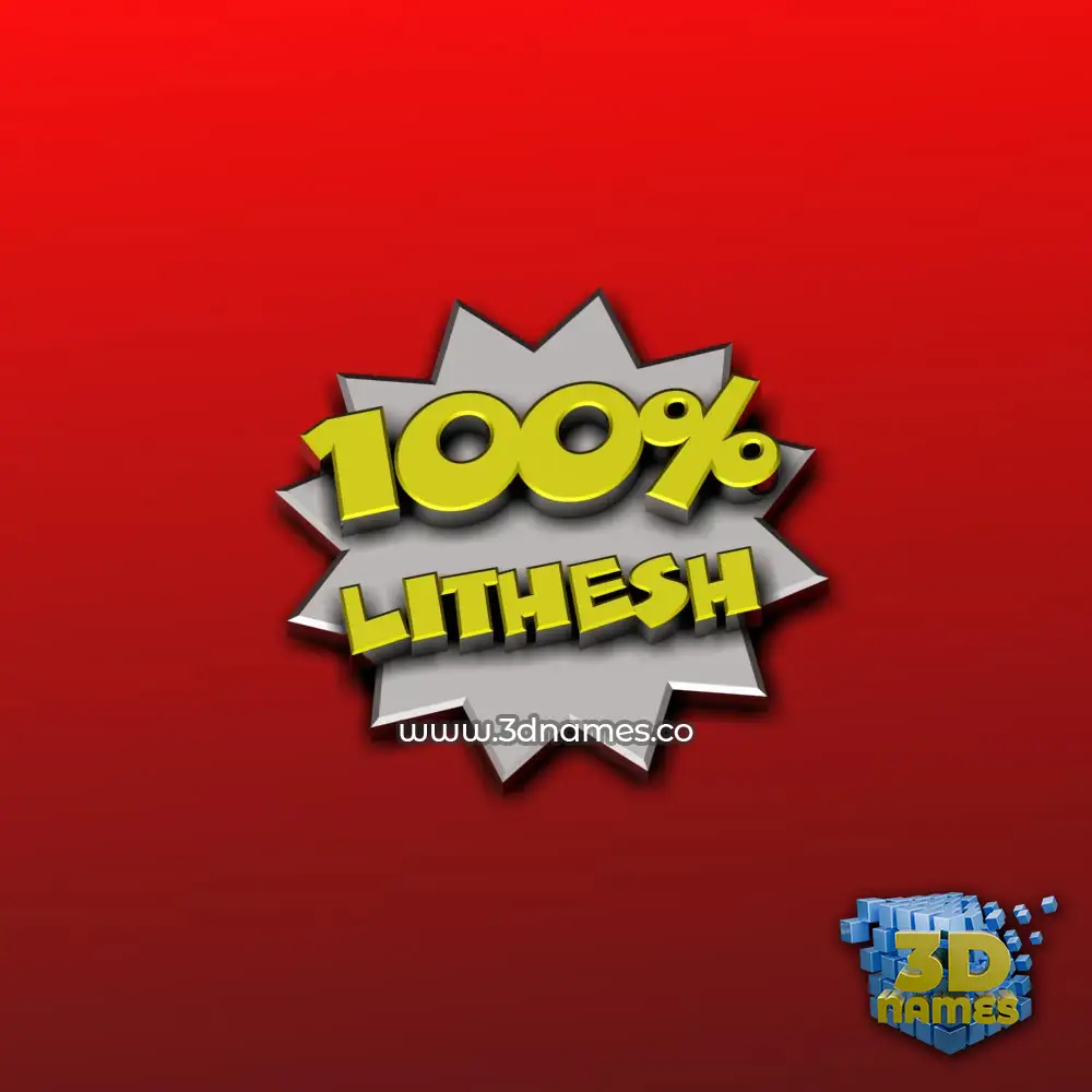 lithesh in 100 Percent style - 3D name wallpaper lithesh in 100 Percent style - 3D name wallpaper
