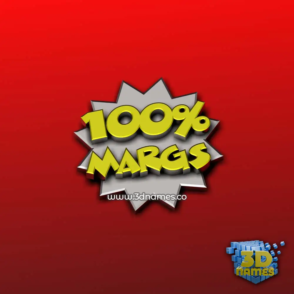 margs in 100 Percent style - 3D name wallpaper margs in 100 Percent style - 3D name wallpaper
