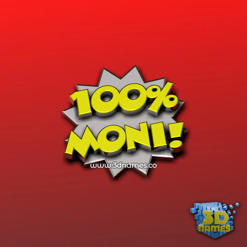 moni in 100 Percent style - 3D name wallpaper