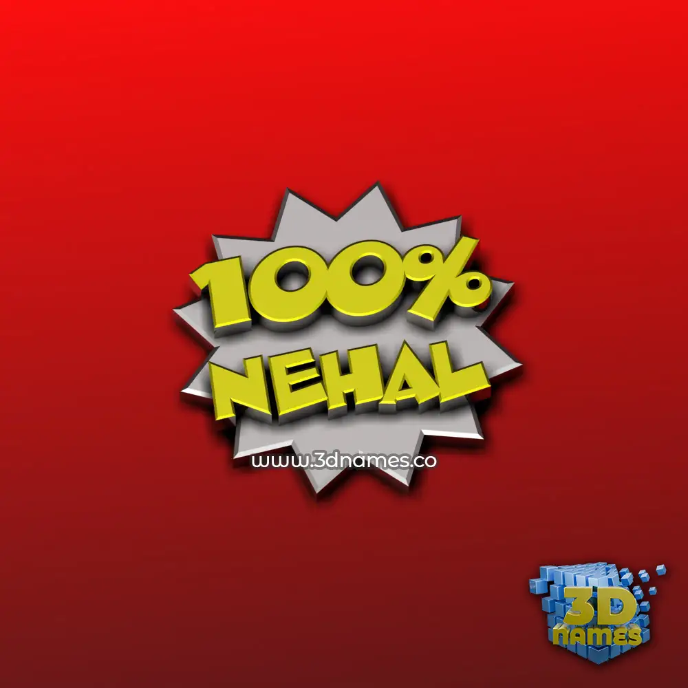 nehal in 100 Percent style - 3D name wallpaper