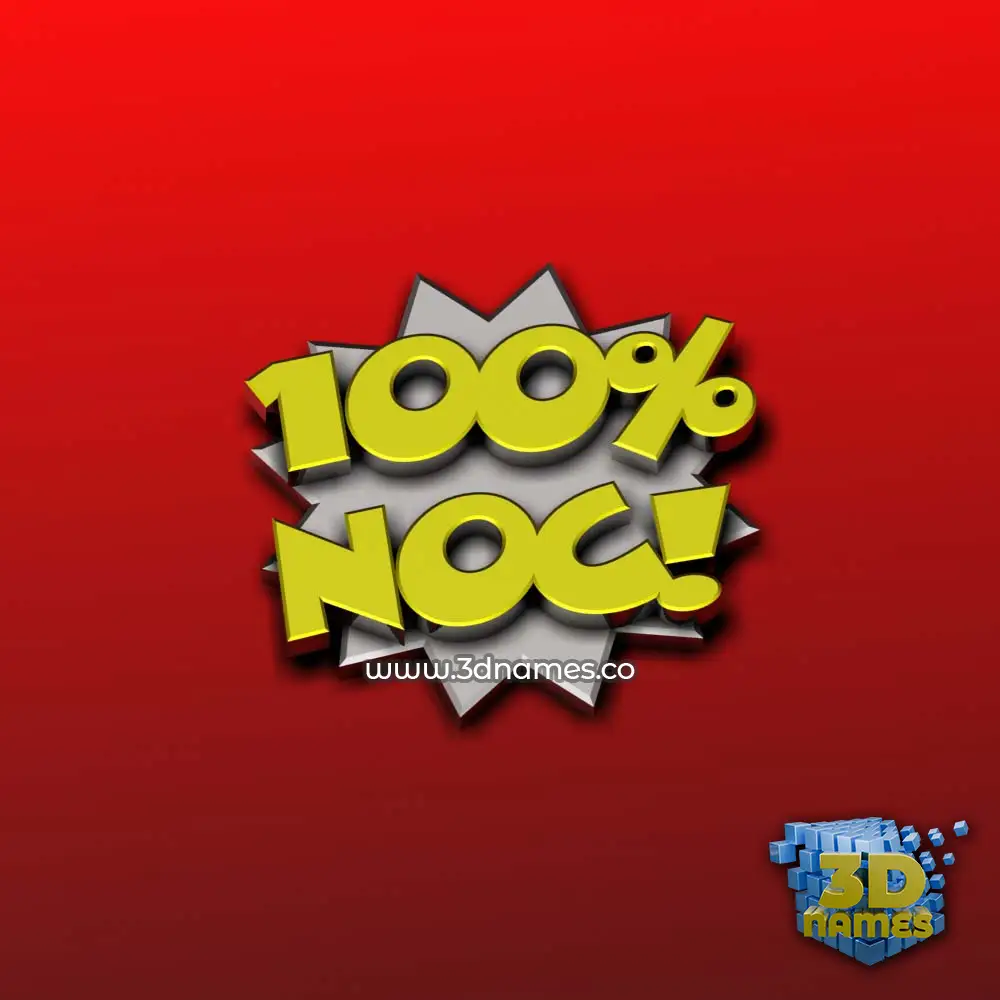 noc in 100 Percent style - 3D name wallpaper