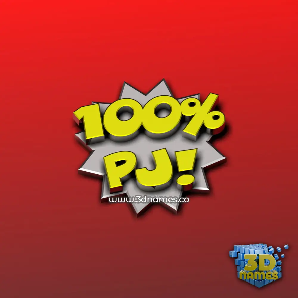 pj in 100 Percent style - 3D name wallpaper pj in 100 Percent style - 3D name wallpaper