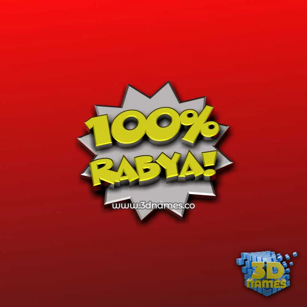 rabya in 100 Percent style - 3D name wallpaper