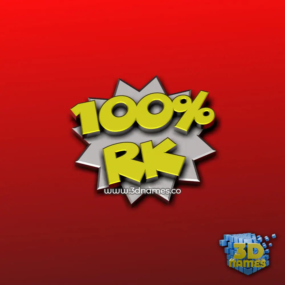 rk in 100 Percent style - 3D name wallpaper rk in 100 Percent style - 3D name wallpaper
