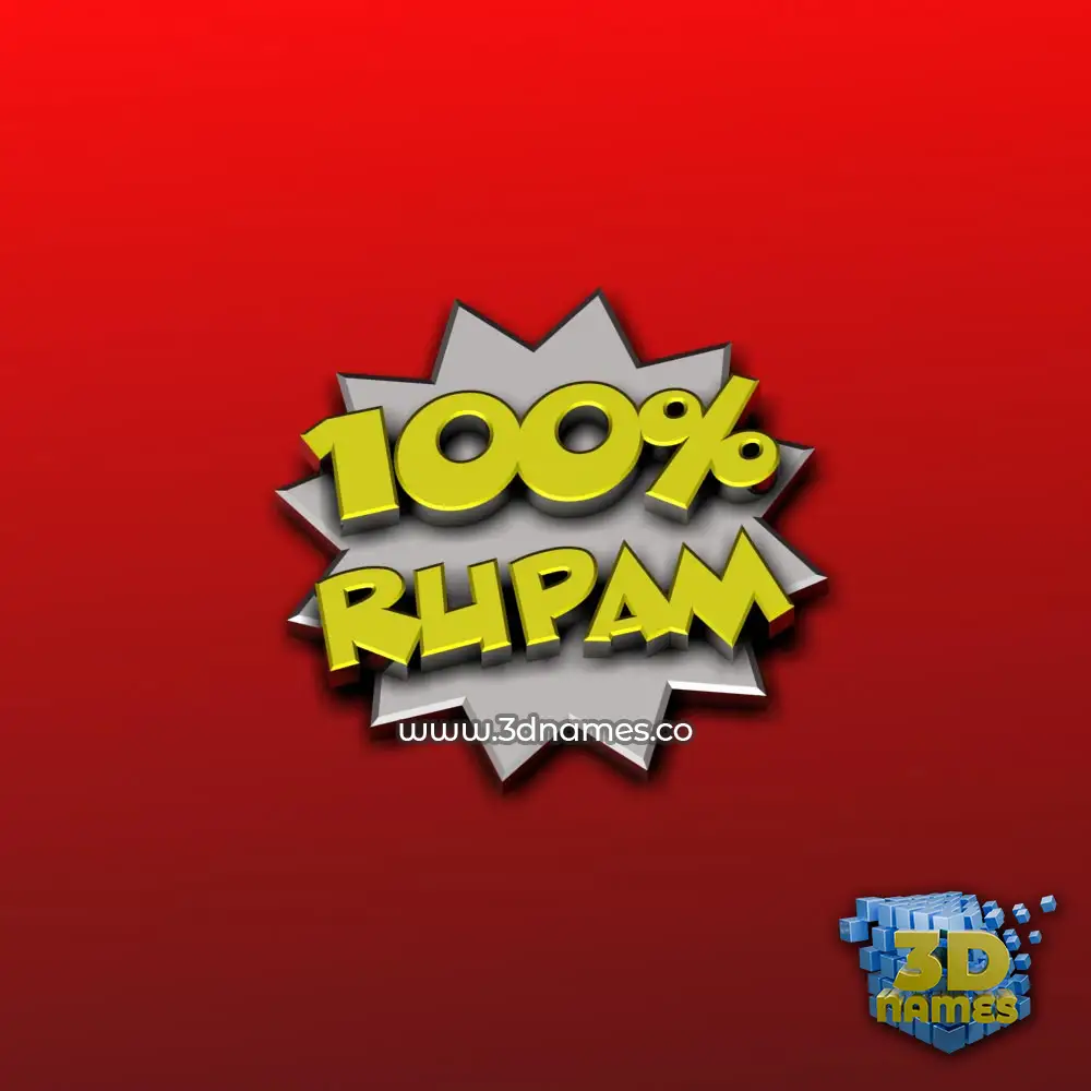 rupam in 100 Percent style - 3D name wallpaper