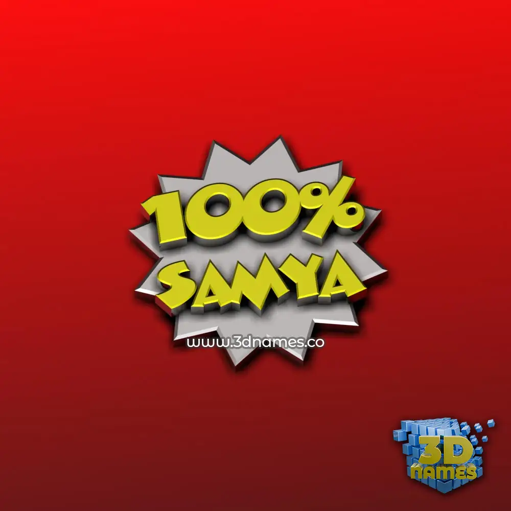samya in 100 Percent style - 3D name wallpaper