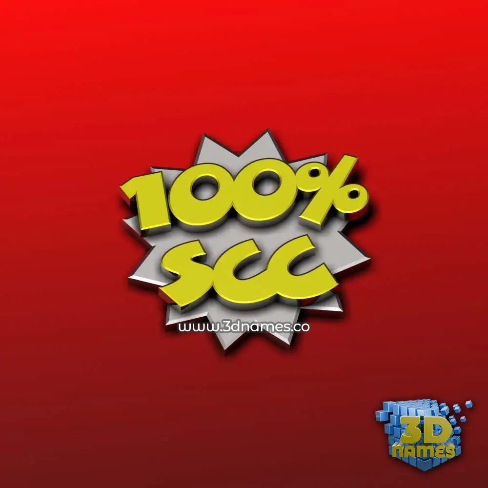scc in 100 Percent style - 3D name wallpaper