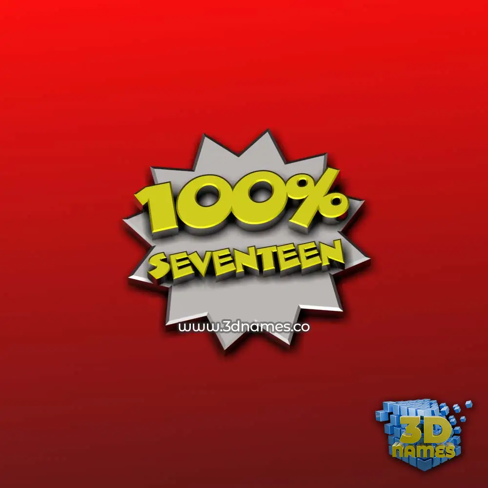 Preview of 100 Percent 3D name for "SEVENTEEN"