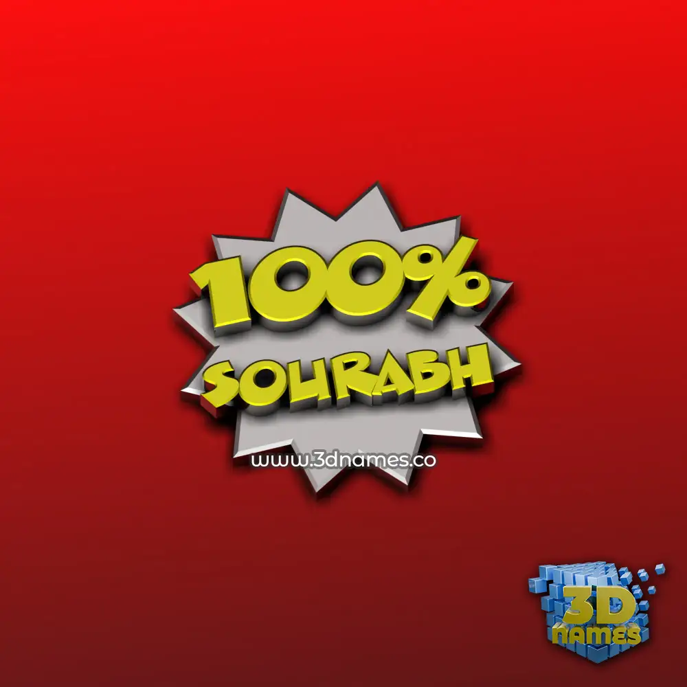 sourabh in 100 Percent style - 3D name wallpaper