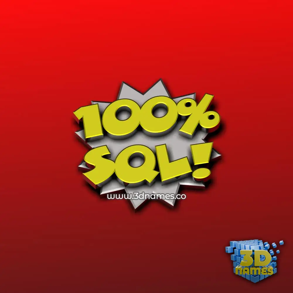 sql in 100 Percent style - 3D name wallpaper sql in 100 Percent style - 3D name wallpaper