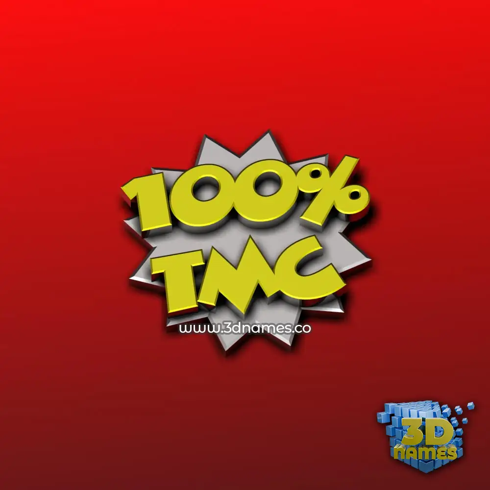 tmc in 100 Percent style - 3D name wallpaper