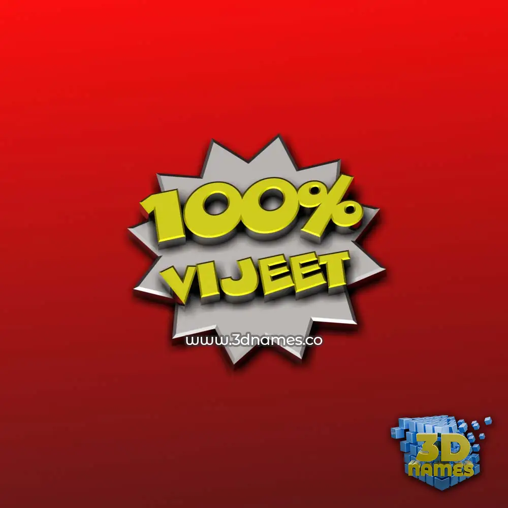vijeet in 100 Percent style - 3D name wallpaper
