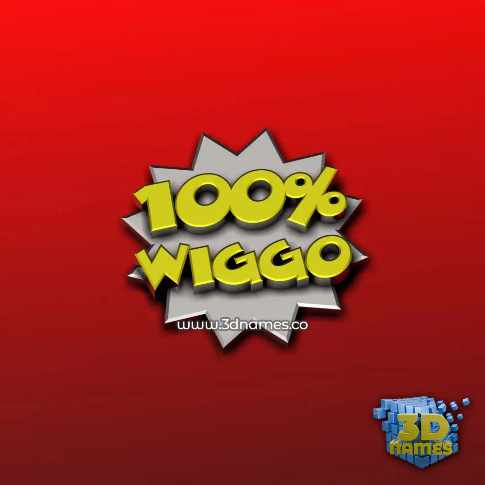wiggo in 100 Percent style - 3D name wallpaper
