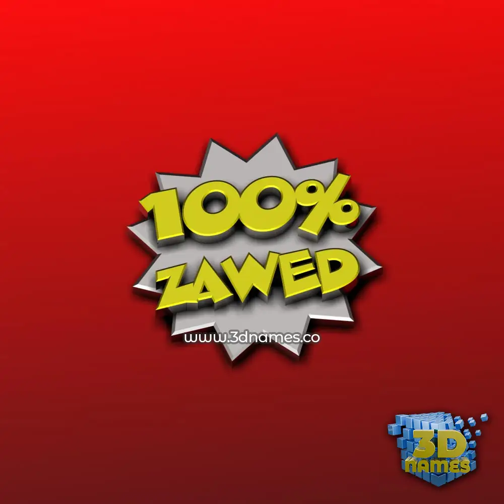 zawed in 100 Percent style - 3D name wallpaper zawed in 100 Percent style - 3D name wallpaper