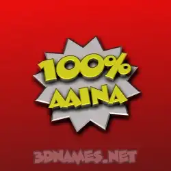 aaina in 100 Percent style - 3D name wallpaper