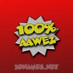 aawez in 100 Percent style - 3D name wallpaper